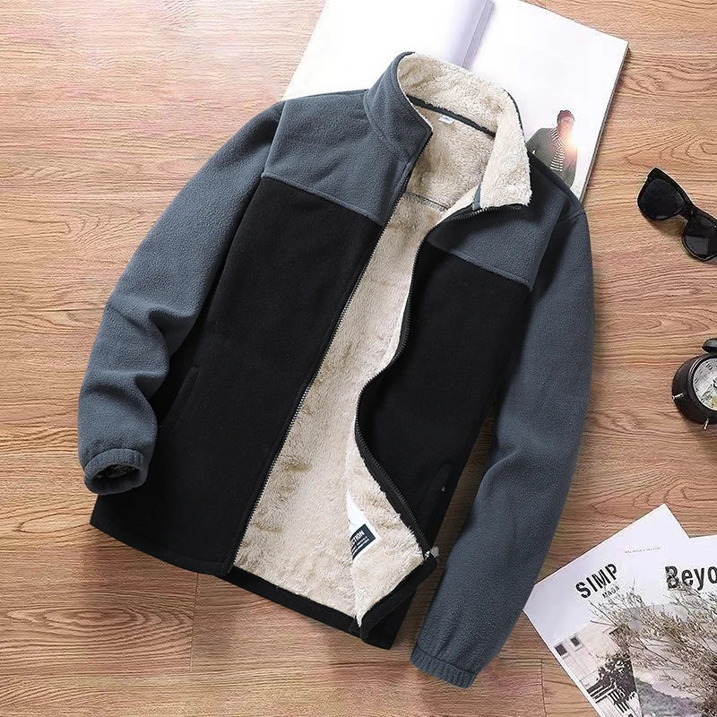 Giacca da uomo in pile casuale e alla moda | Leggera e calda