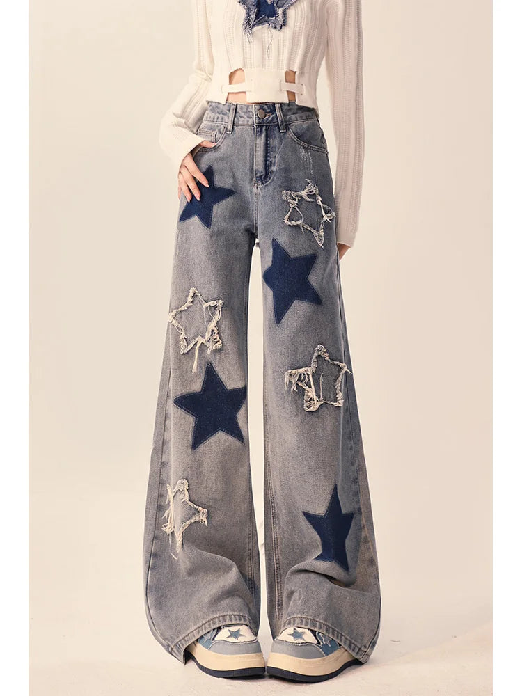 Vintage-Jeans mit Sternen | Bequeme und stilvolle Streetwear