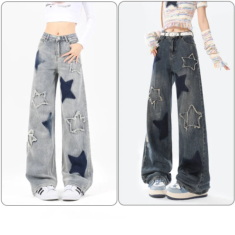 Vintage-Jeans mit Sternen | Bequeme und stilvolle Streetwear