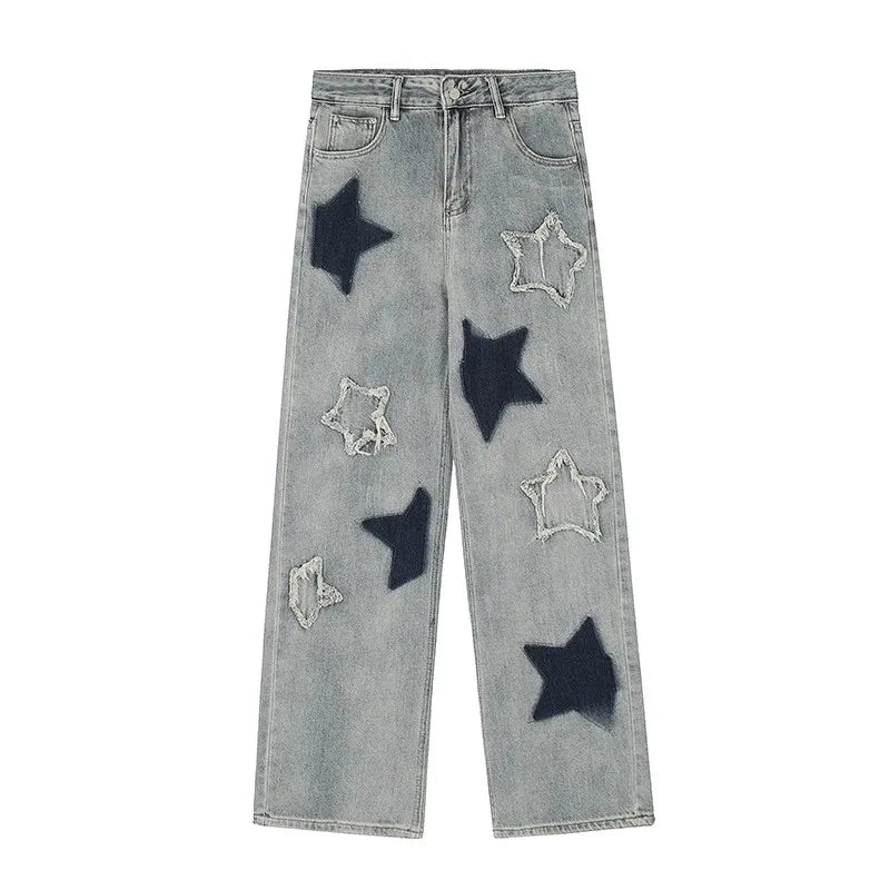 Vintage-Jeans mit Sternen | Bequeme und stilvolle Streetwear