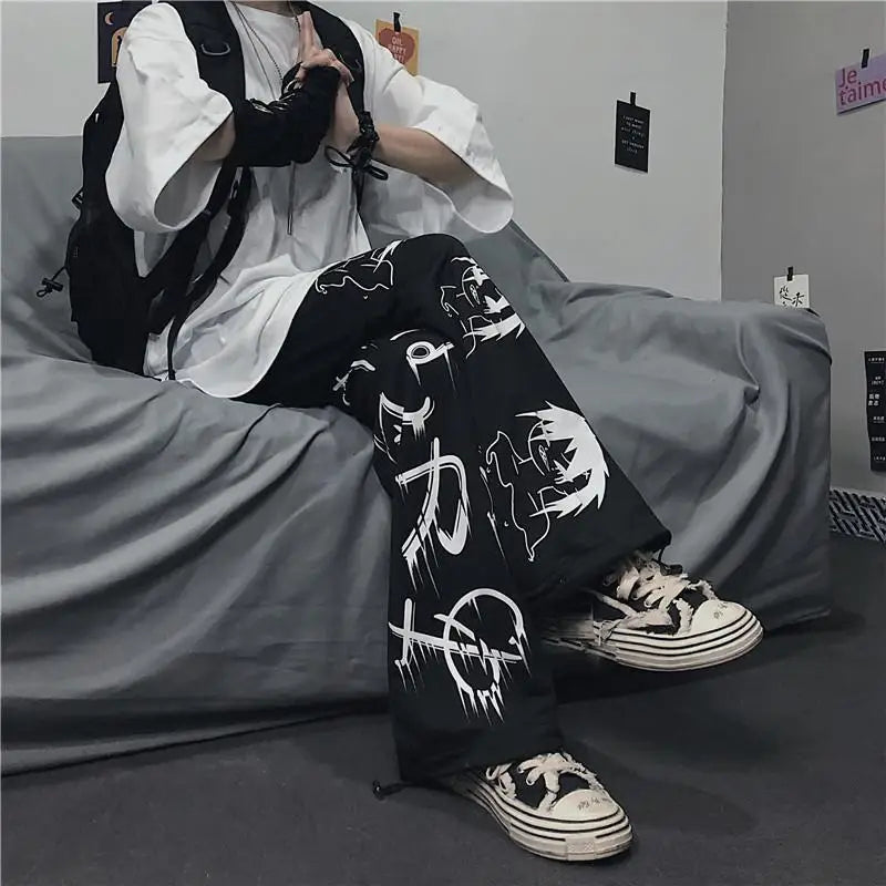 Anime streetwear baggy sweatpants | Komfort og stil til daglig brug