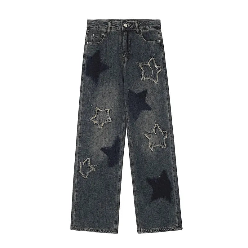 Vintage-Jeans mit Sternen | Bequeme und stilvolle Streetwear