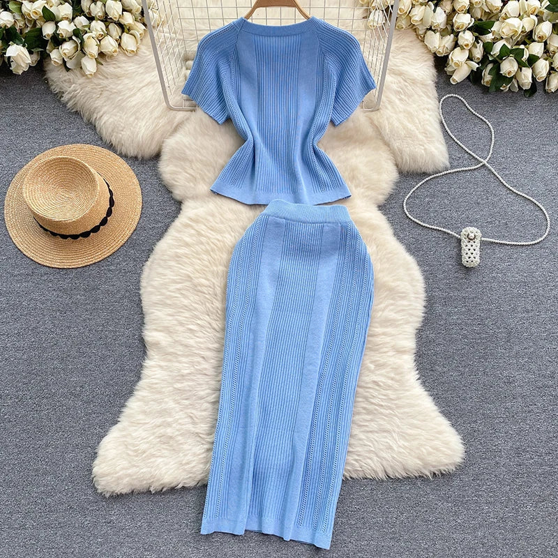 Elegant sommersæt med knapdetaljer | Stilfuldt todelt sommeroutfit