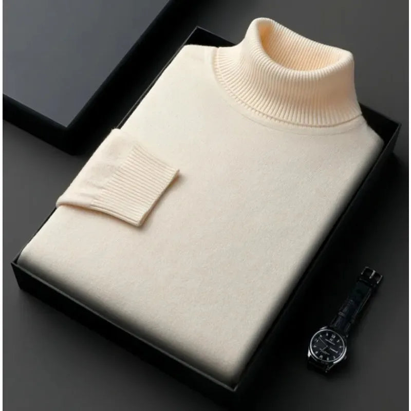 Slim fit rullekravepullover | Antipilling-stil til mænd