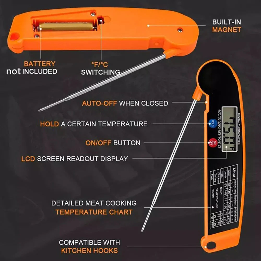 Klappbares Küchenthermometer – Präzise Messung für Perfekte Speisen