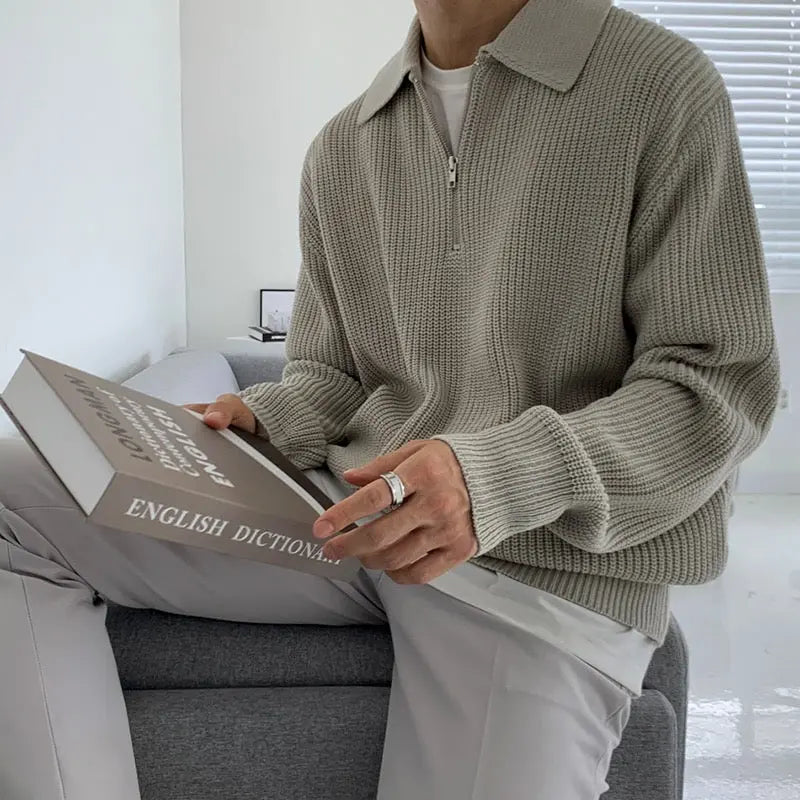 Yaniel pullover – herre pullover med lynlås, stilfuld og behagelig