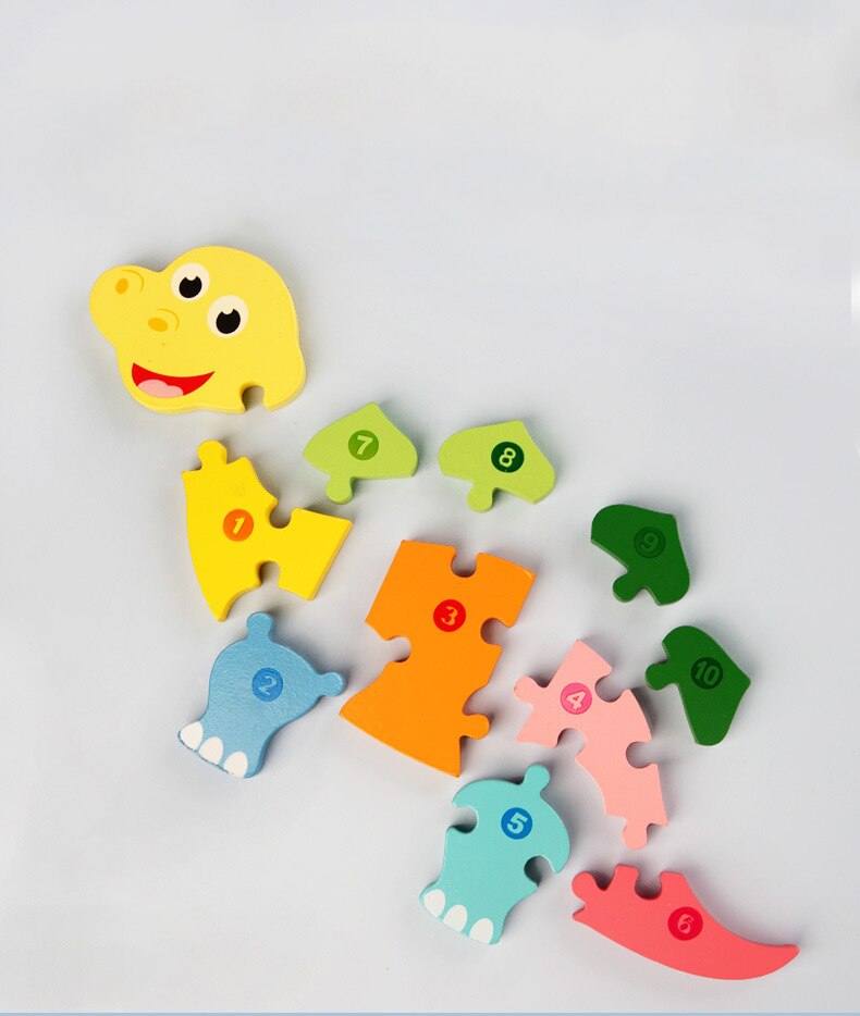 Tierpuzzle - lære, opdage og lege