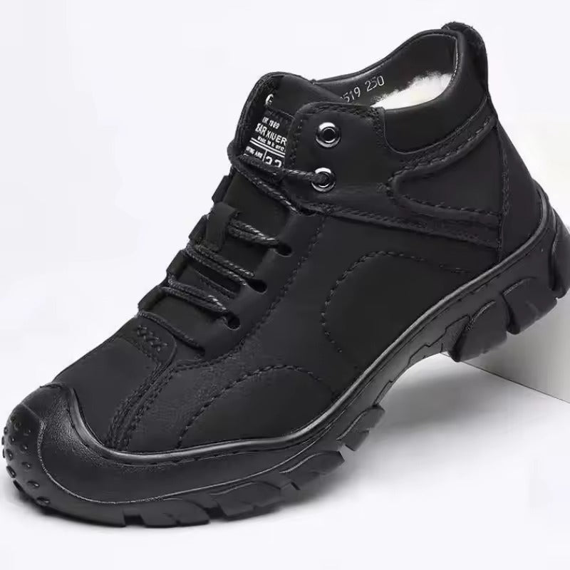 Sola – Bottes d'hiver pour hommes en cuir imperméable avec semelle antidérapante