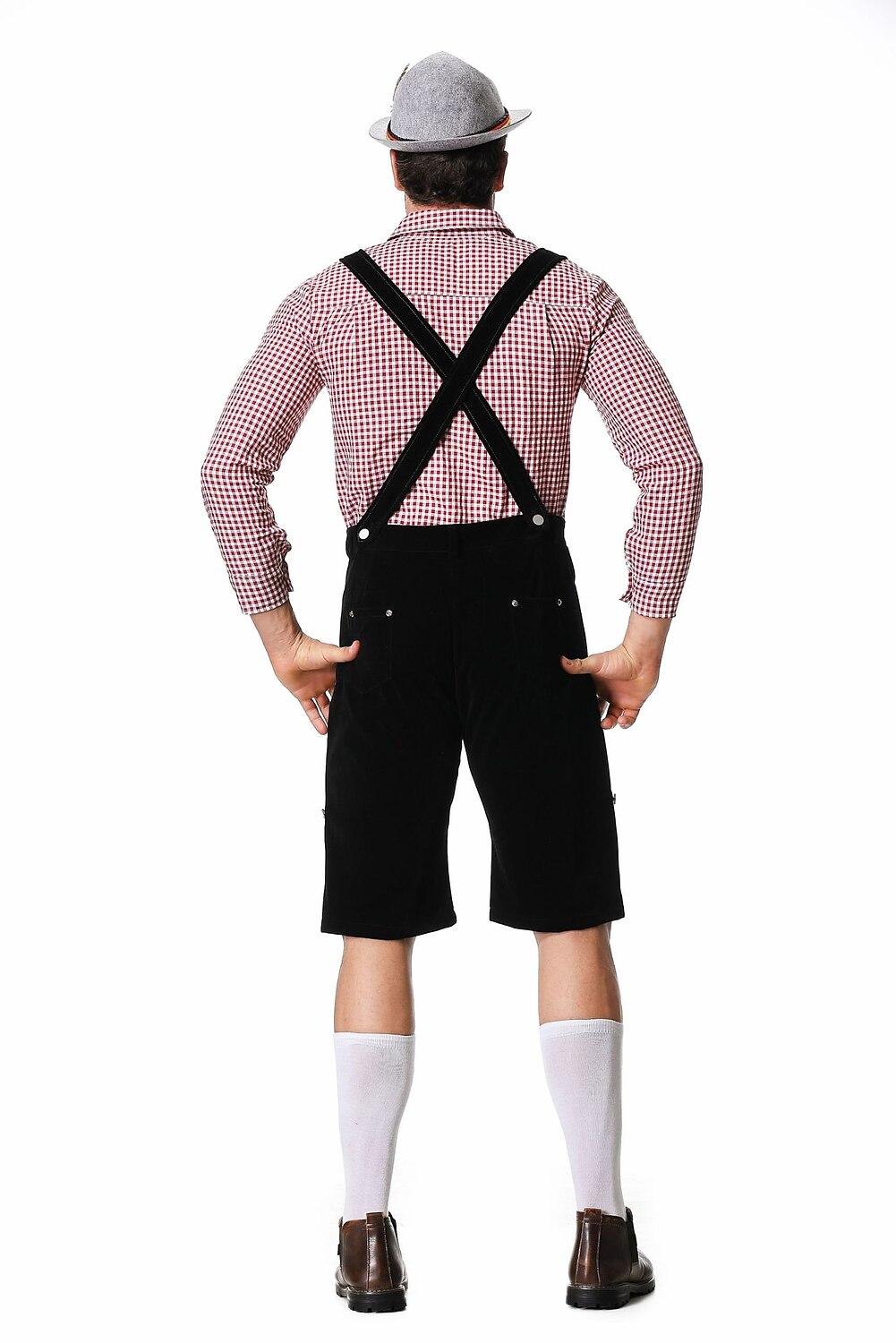 Gaudibursch – Herrenkostüm mit Hemd, Hosenträgern & Hut – Oktoberfest Set