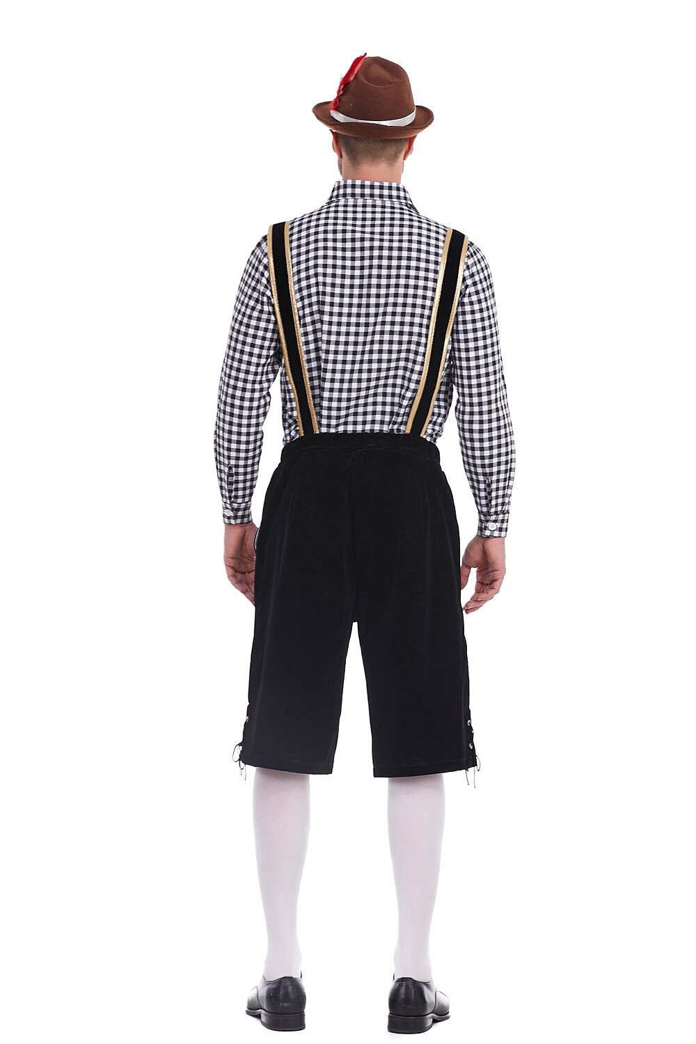 Heimatbursch – Herrenkostüm-Set mit bestickter Lederhose & kariertem Hemd