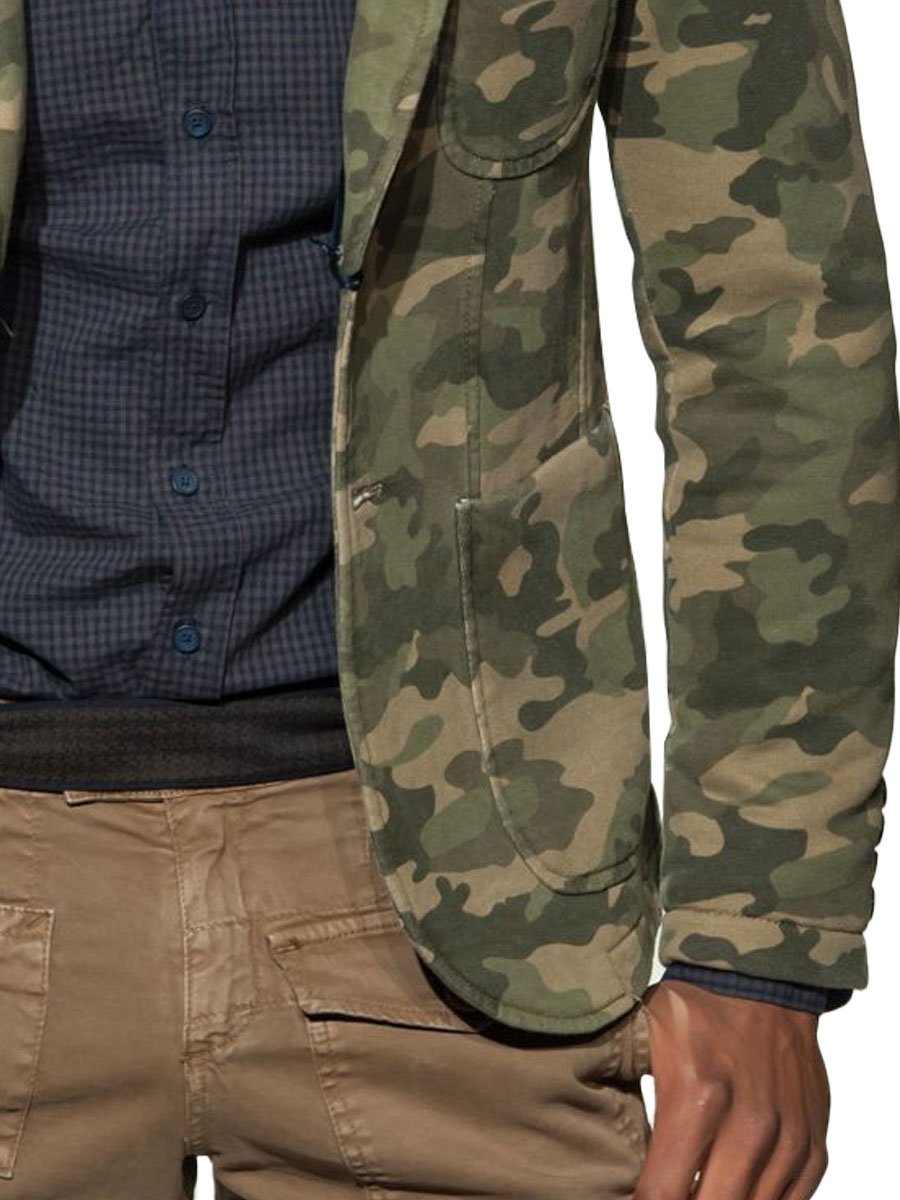 Blazer mimetico casual da uomo con più tasche - audace e alla moda