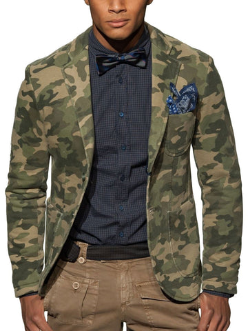 Blazer mimetico casual da uomo con più tasche - audace e alla moda
