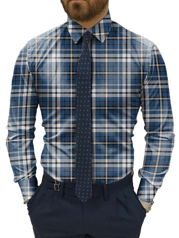 Chemise décontractée à manches longues avec motif à carreaux - rétro et stylée