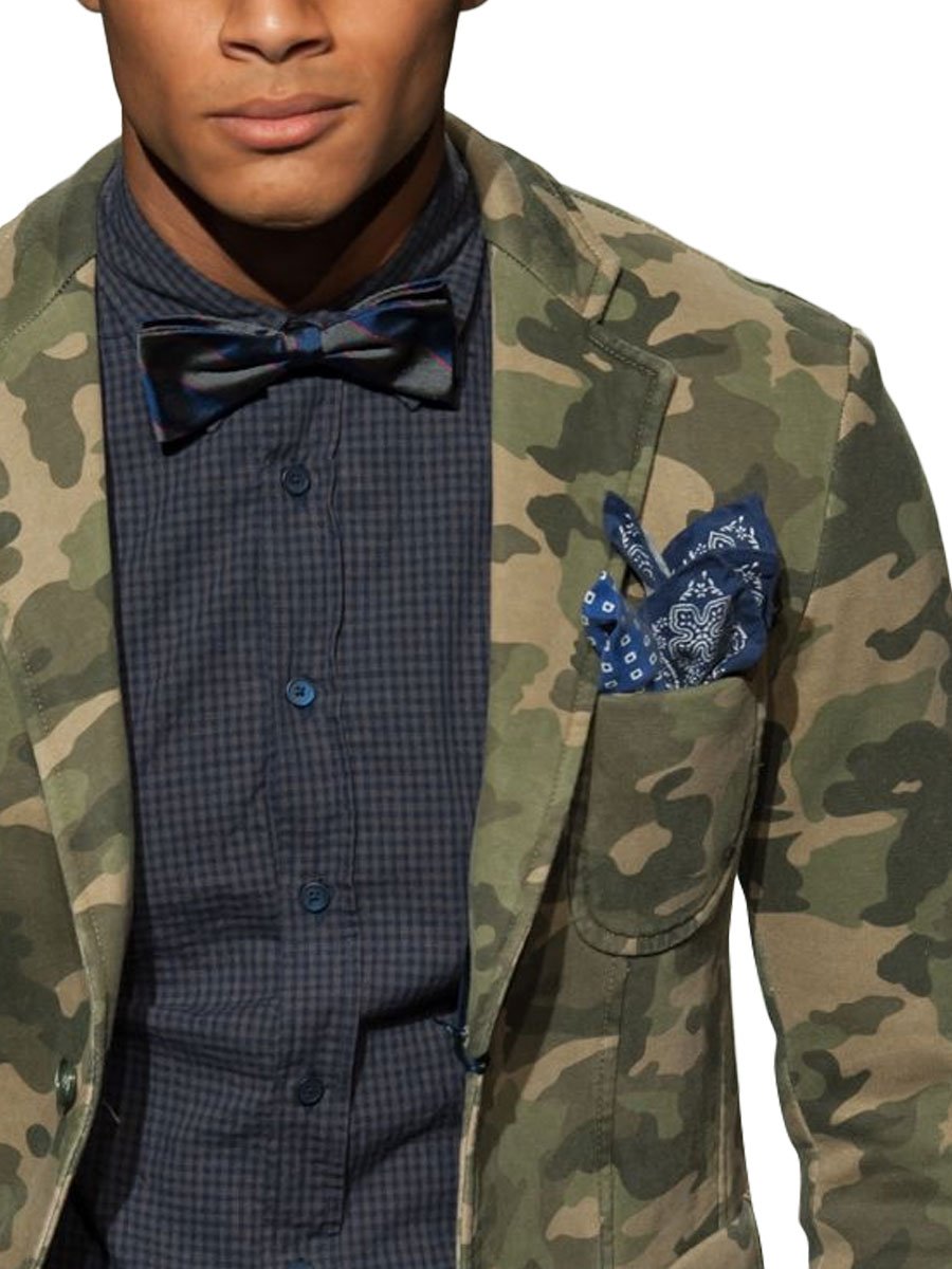 Blazer mimetico casual da uomo con più tasche - audace e alla moda