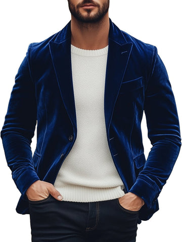 Elegante e raffinato blazer vintage in velluto monopetto