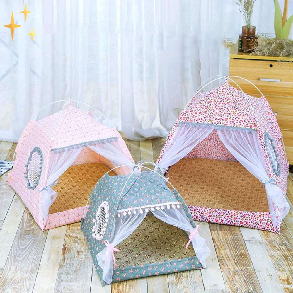 PawHaven – Tenda per animali domestici con tende – Accogliente rifugio per gatti e cani