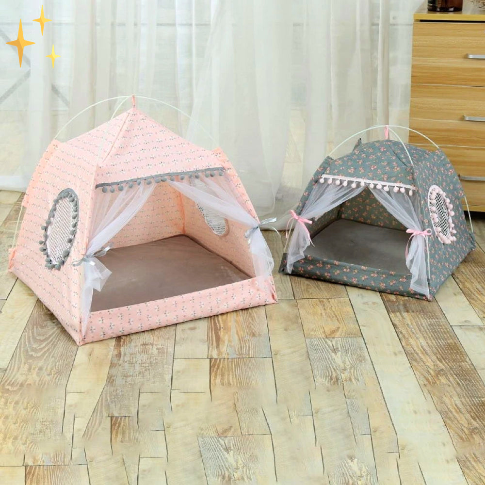 PawHaven – Tenda per animali domestici con tende – Accogliente rifugio per gatti e cani