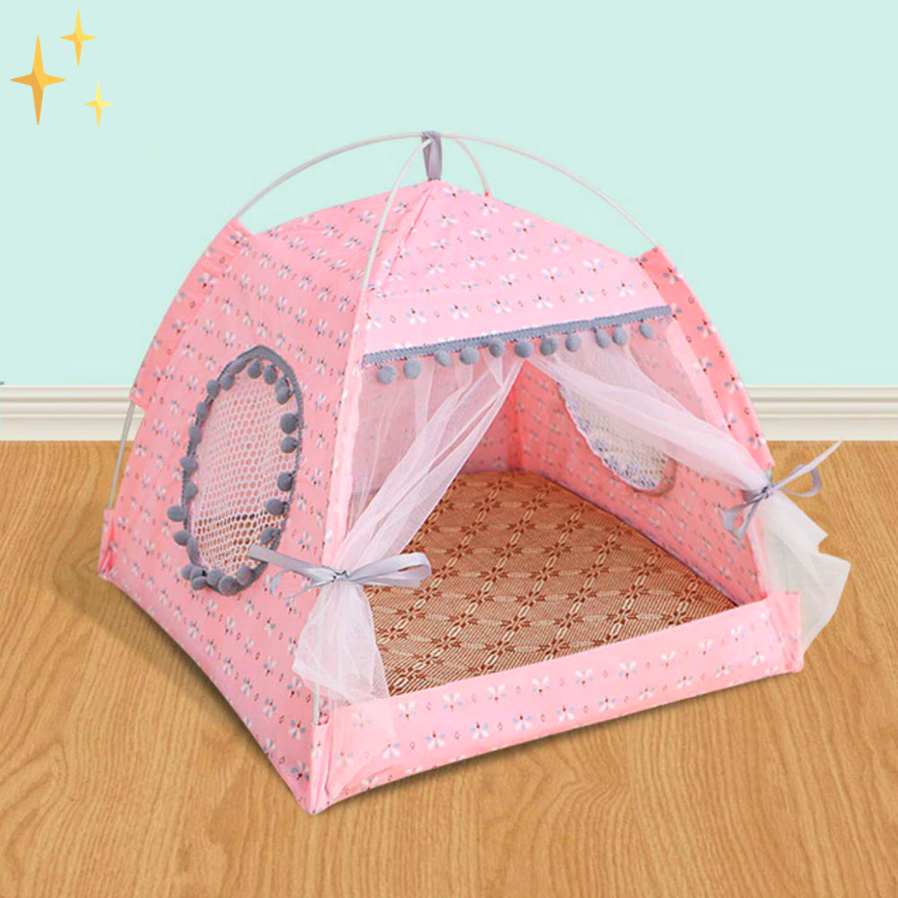 PawHaven – Tenda per animali domestici con tende – Accogliente rifugio per gatti e cani
