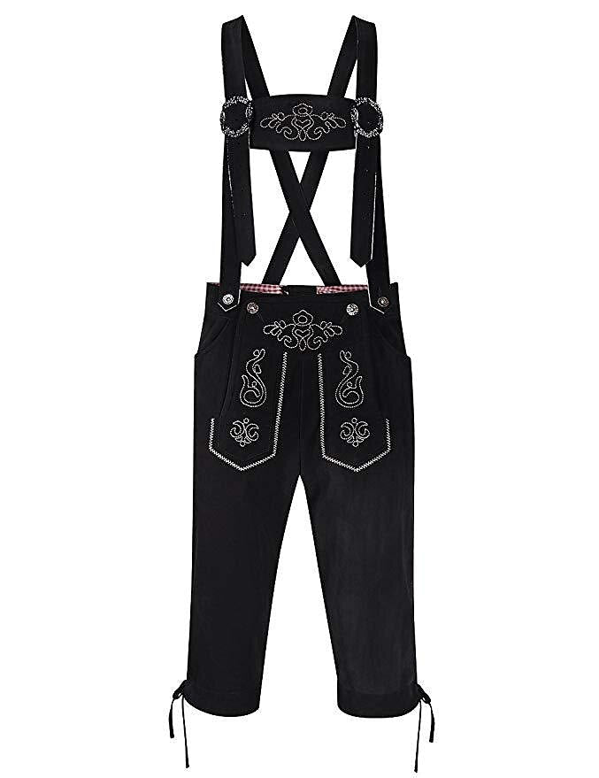 Alpenkraft – Lederhosen-Shorts Wildlederoptik mit Stickerei – Oktoberfest Herren