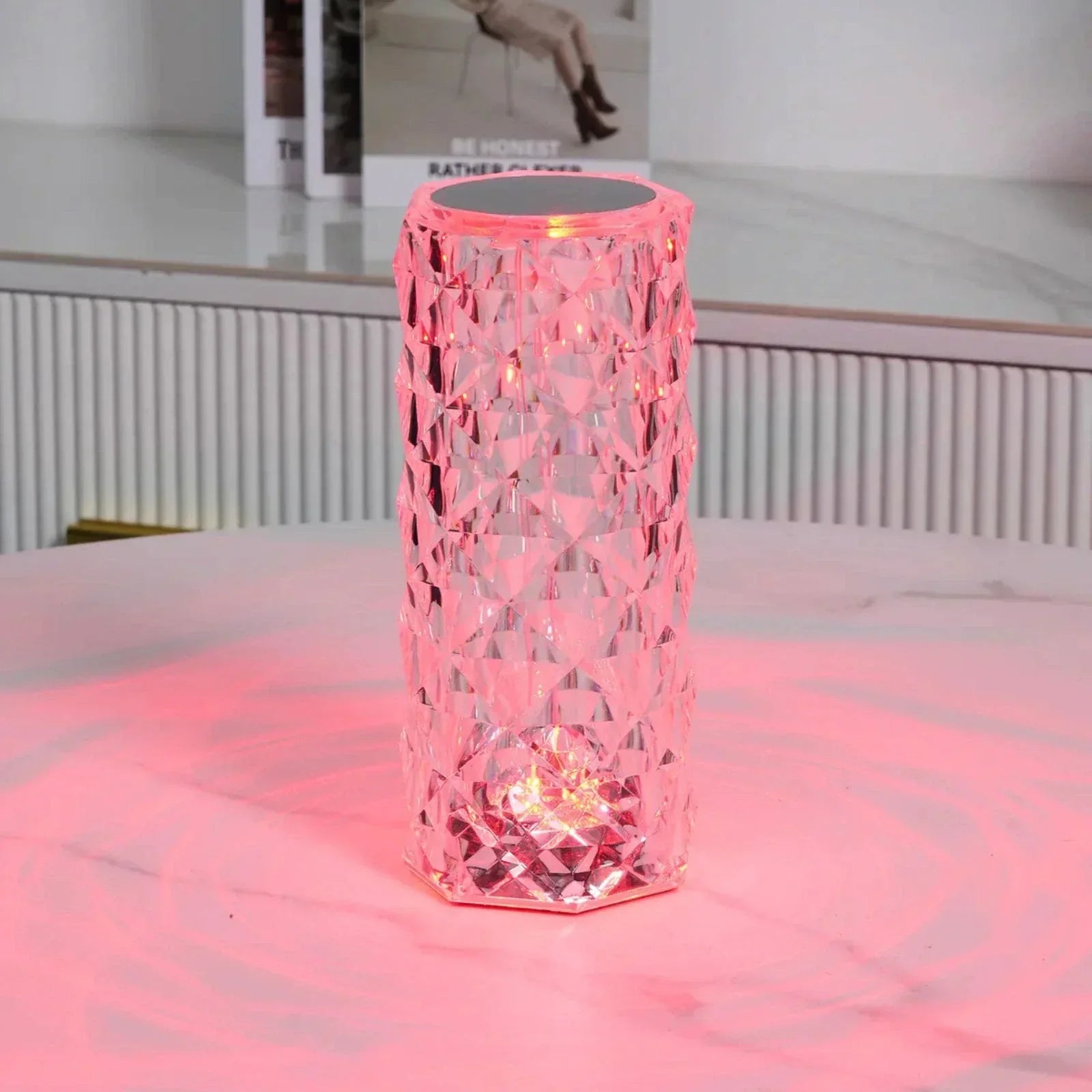 LumiCrystal – lampada da tavolo in cristallo LED con touch e telecomando – 16 colori