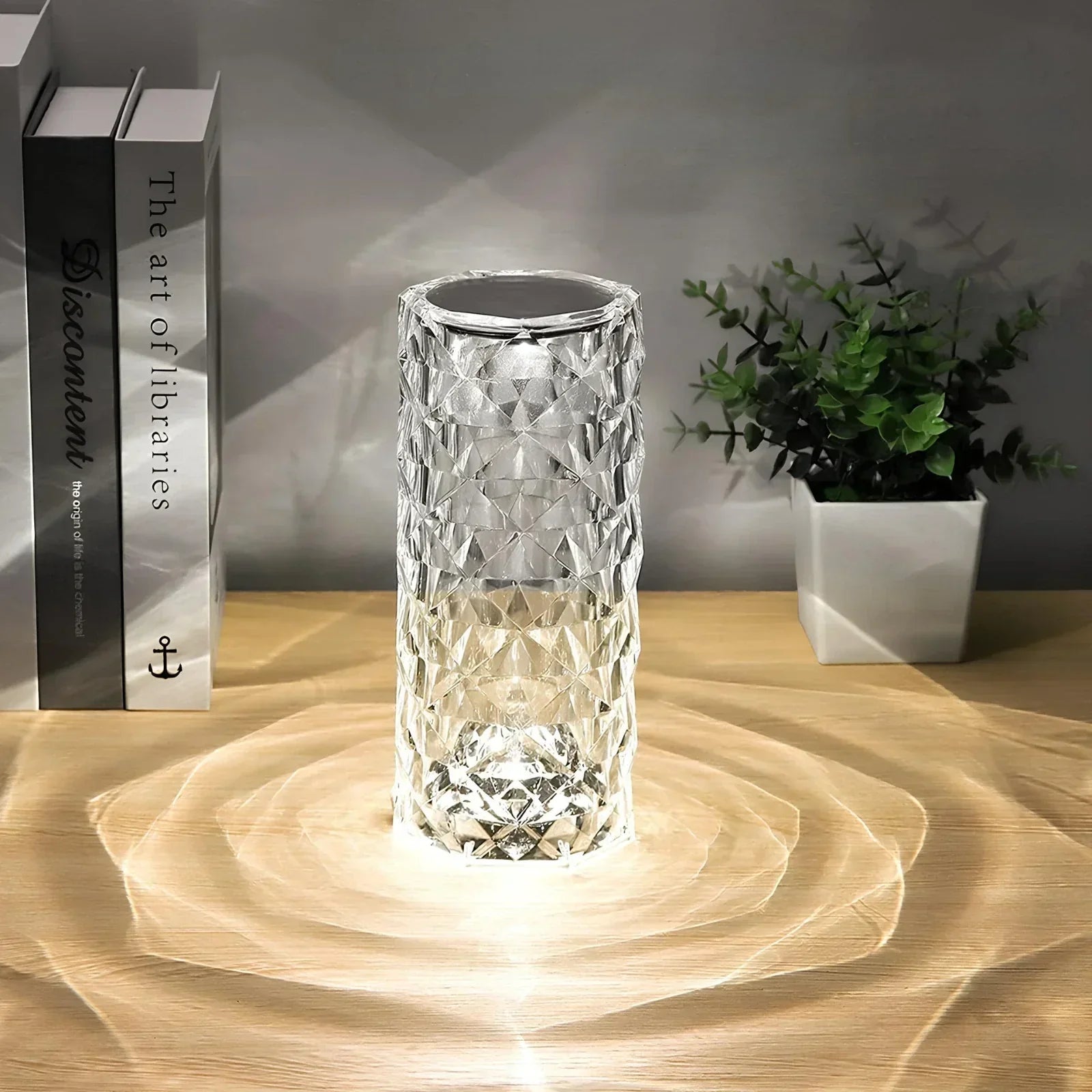 LumiCrystal – lampada da tavolo in cristallo LED con touch e telecomando – 16 colori