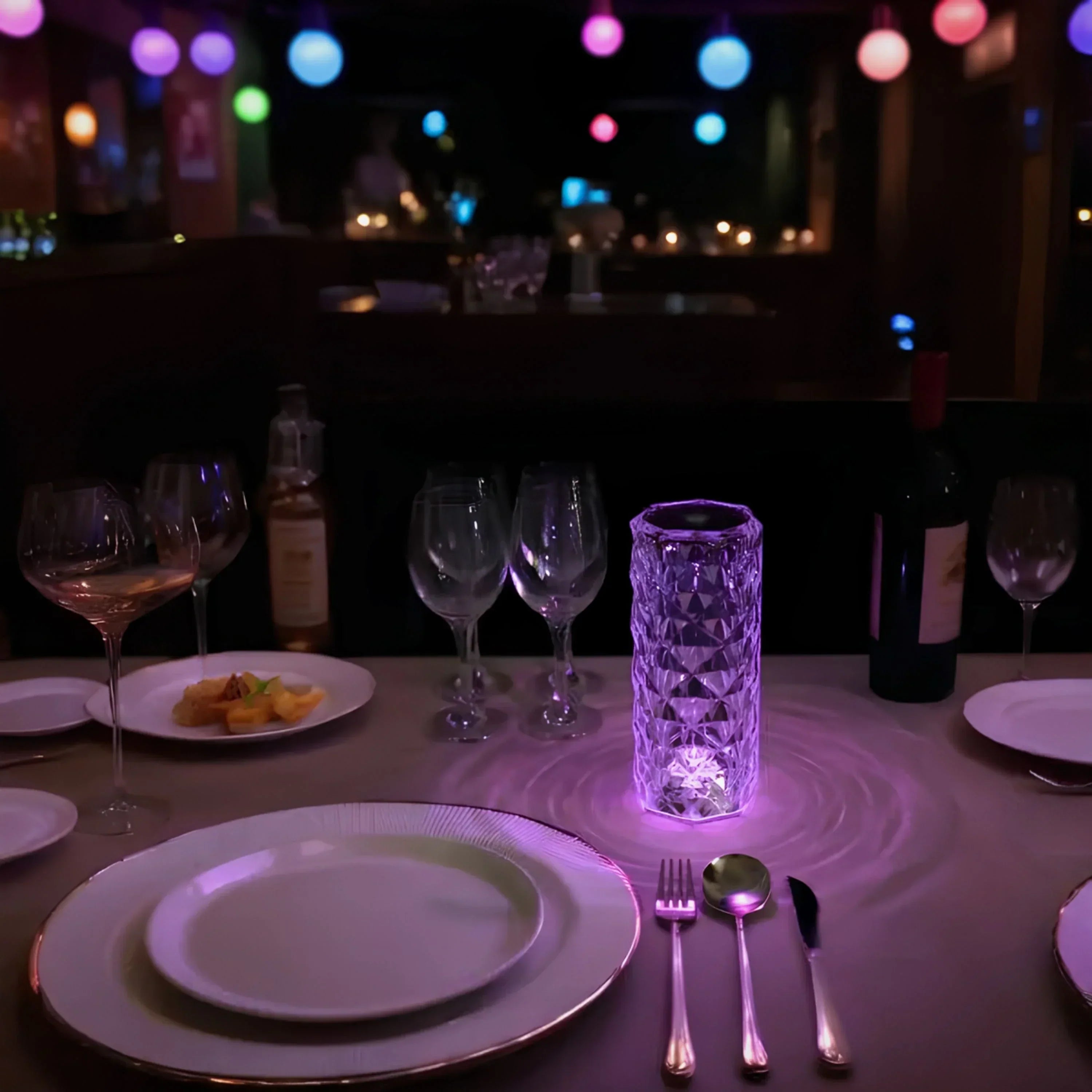LumiCrystal – lampada da tavolo in cristallo LED con touch e telecomando – 16 colori