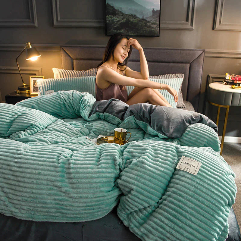 CozyNest – vinter-dynebetræk fløjl-fleece – varmt, luksuriøst & nemt at vedligeholde