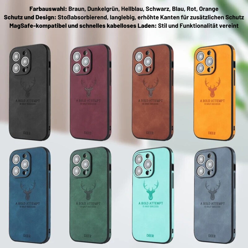 Deer – iPhone-Hülle Leder stoßfest & elegant – ideal für Alltag & Büro