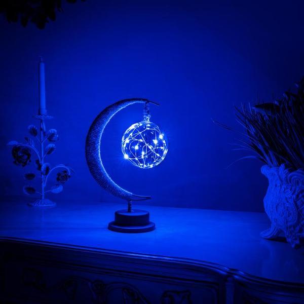 MoonAura – Lampada da luna LED con supporto a mezzaluna – Luce d'atmosfera calda