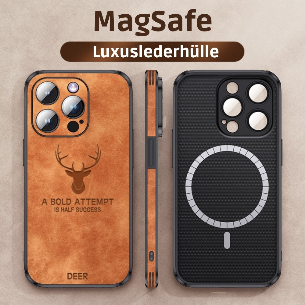 Deer – iPhone-Hülle Leder stoßfest & elegant – ideal für Alltag & Büro