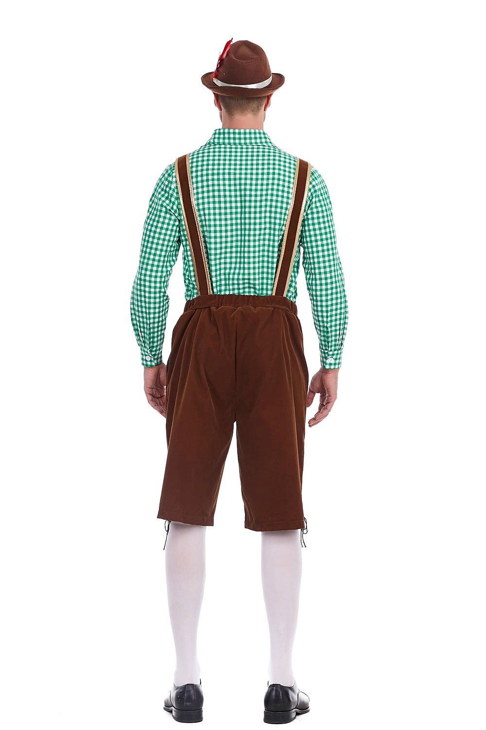 Heimatbursch – Herrenkostüm-Set mit bestickter Lederhose & kariertem Hemd