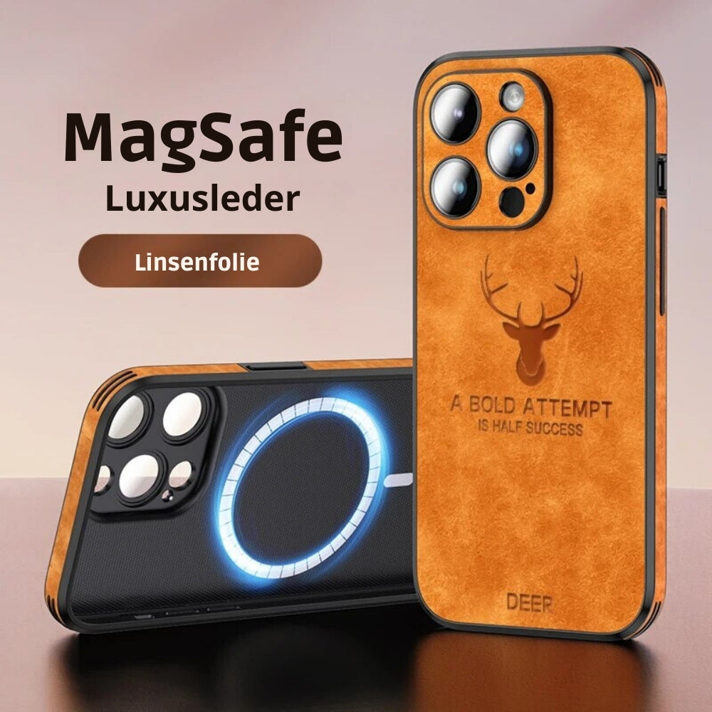 Deer – iPhone-Hülle Leder stoßfest & elegant – ideal für Alltag & Büro
