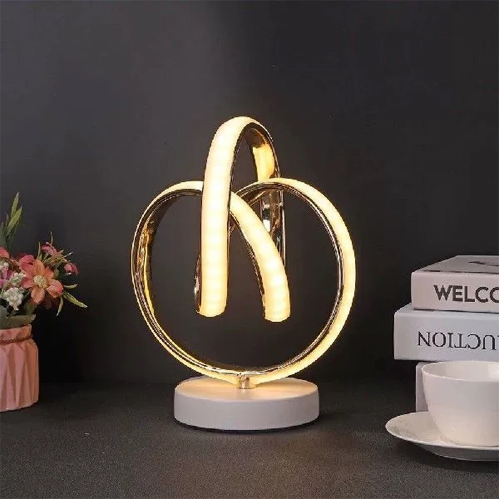 Minimalistisk LED-bordlampe - buet design til stilfuld hjemmeindretning
