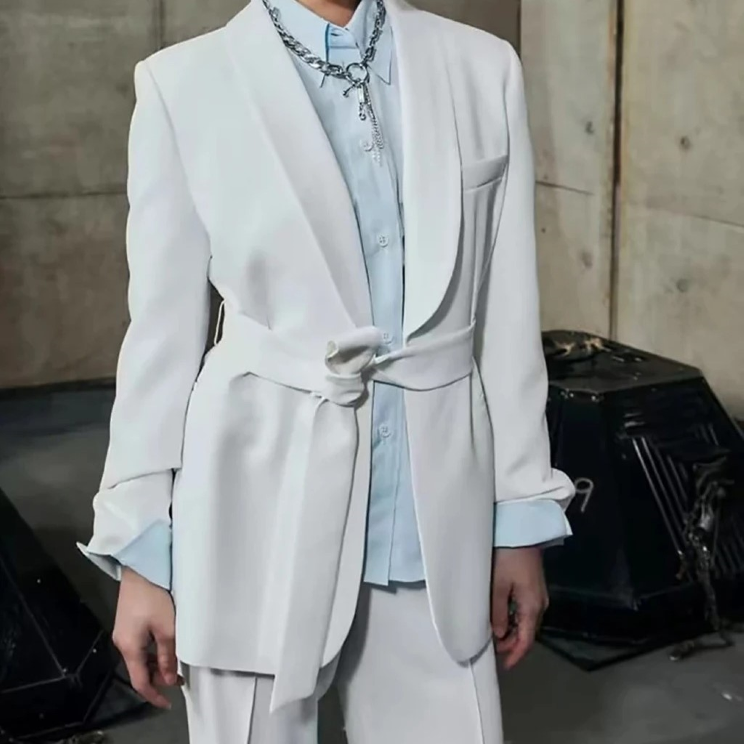 Mehrfarbiges Blazer- und Hosenset im Homewear-Stil - Bianca