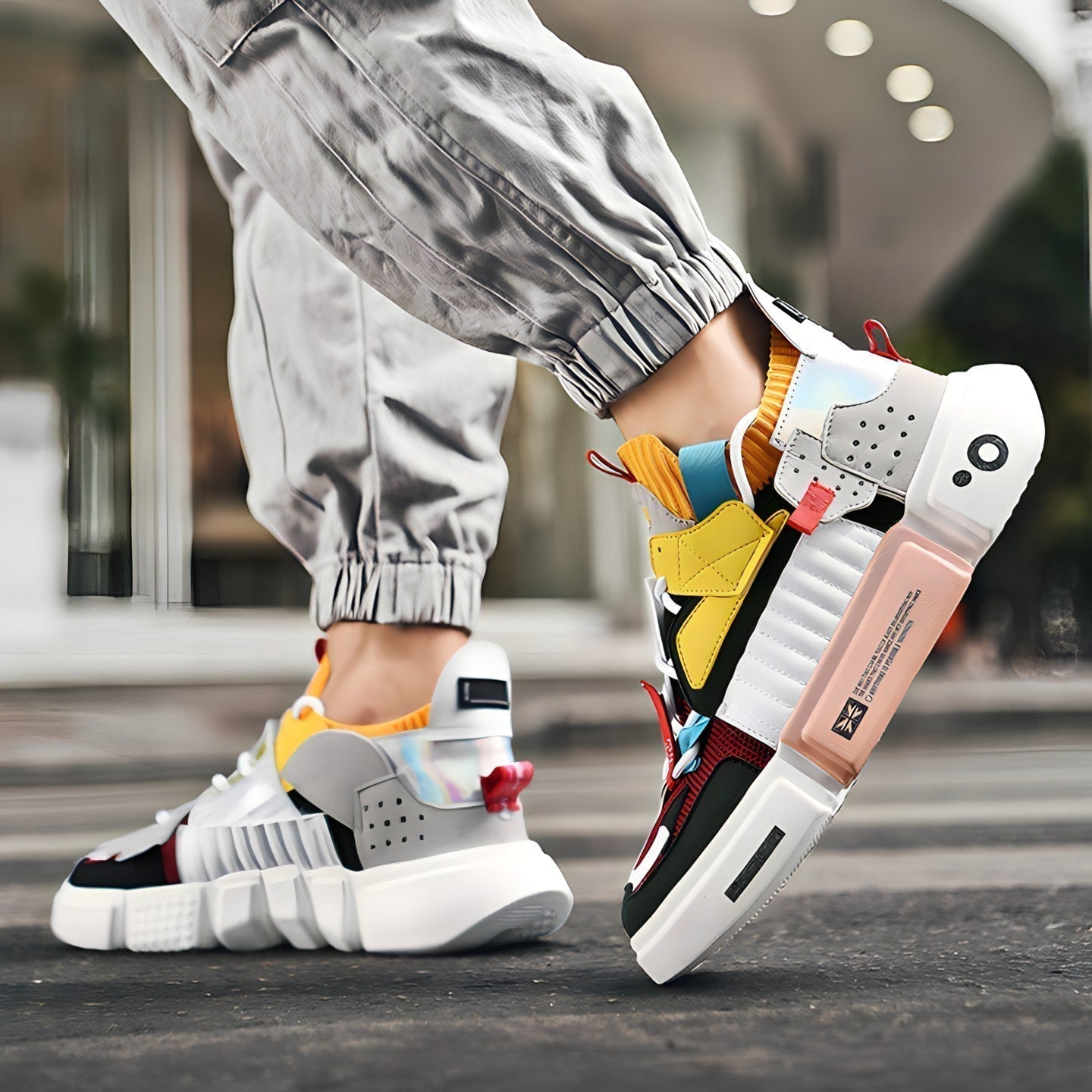 Streetwear-sneakers – lette træningssko i iøjnefaldende farvemix