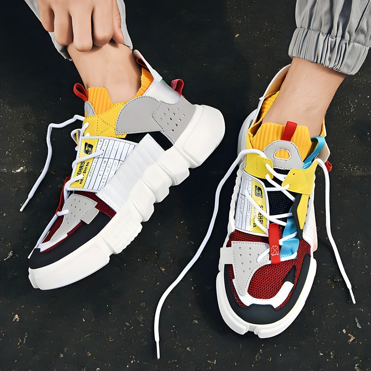 Streetwear-sneakers – lette træningssko i iøjnefaldende farvemix