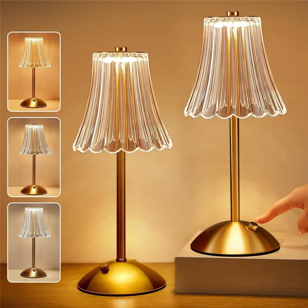 Wiederaufladbare Kristall-Schreibtischlampe - Augenschonend & dimmbar