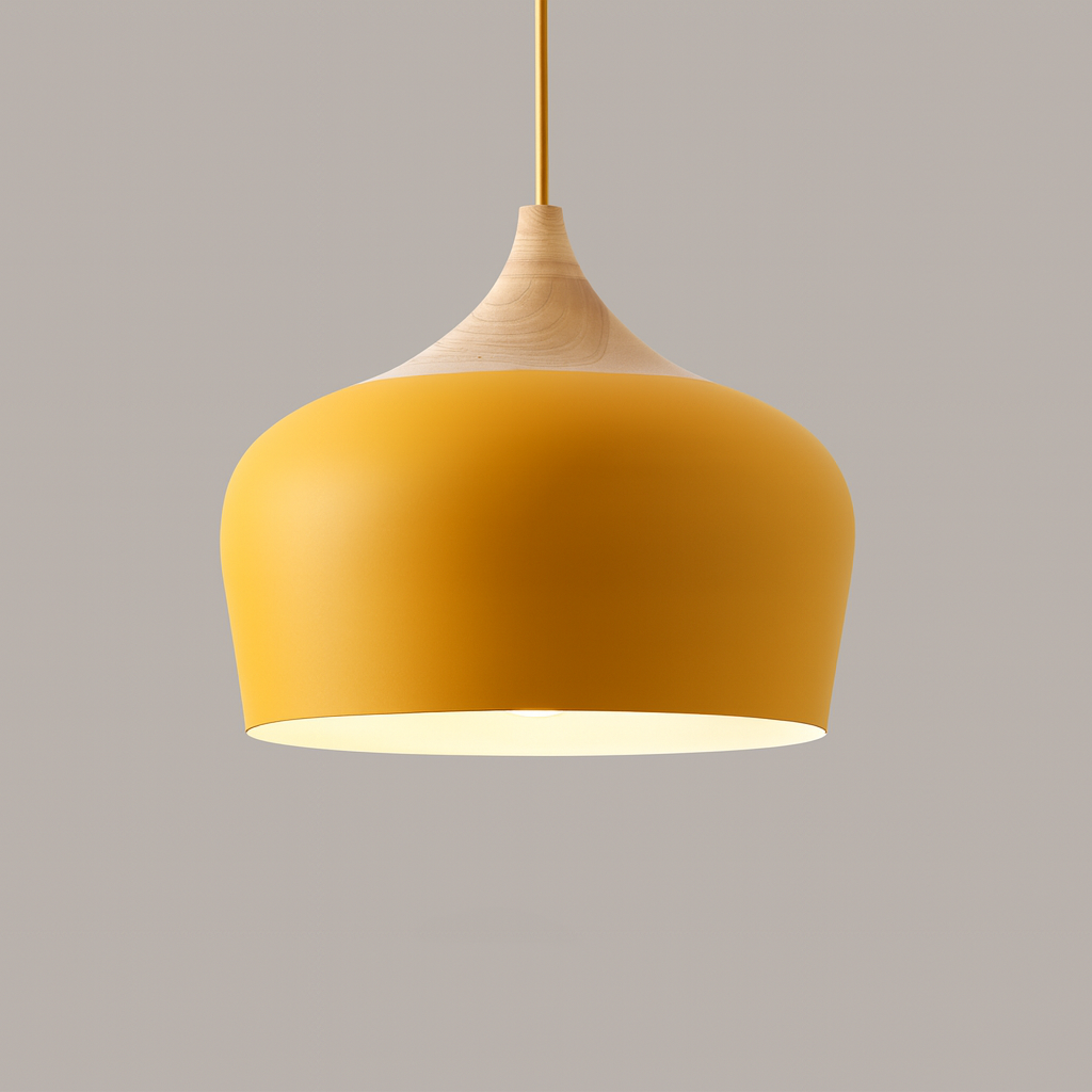 Nordylight – Pendelampe Pastel Metal & Træ – Justerbar Retro Design