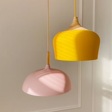 Nordylight – Pendelampe Pastel Metal & Træ – Justerbar Retro Design
