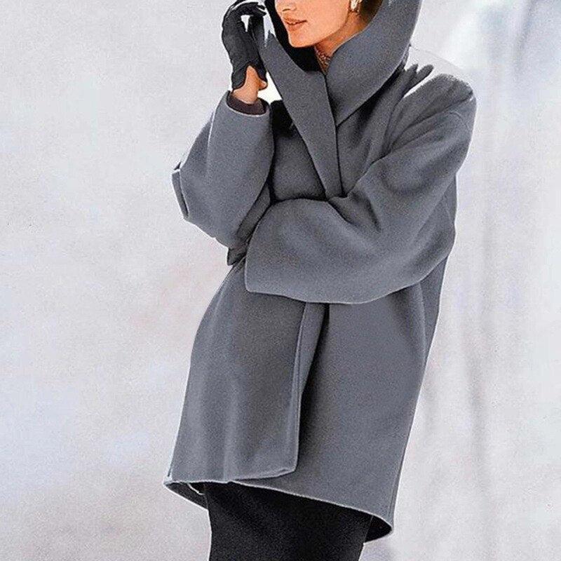 Nidia Jacket - Elegante Wolljacke mit breitem Kragen für Frauen