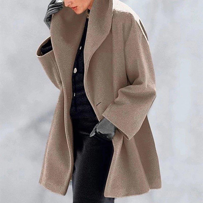 Nidia Jacket - Elegante Wolljacke mit breitem Kragen für Frauen