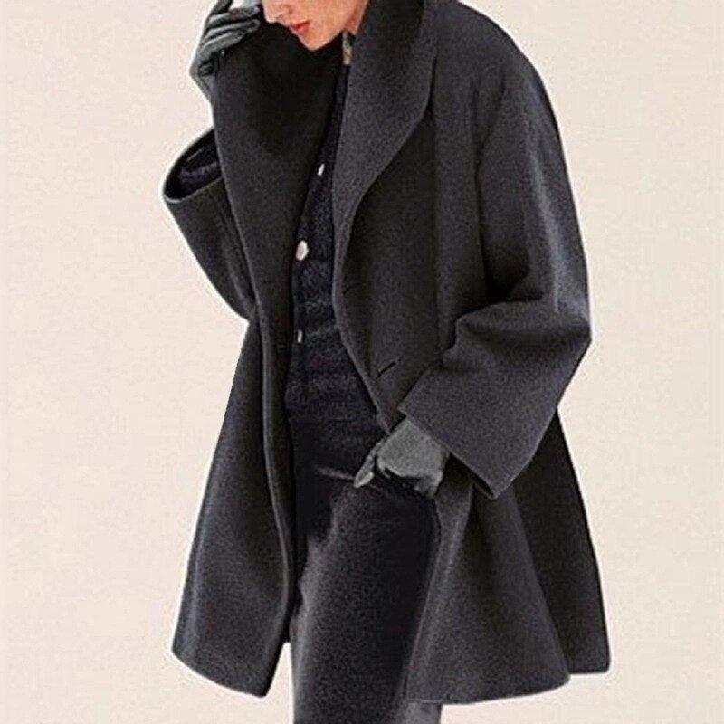 Nidia Jacket - Elegante Wolljacke mit breitem Kragen für Frauen
