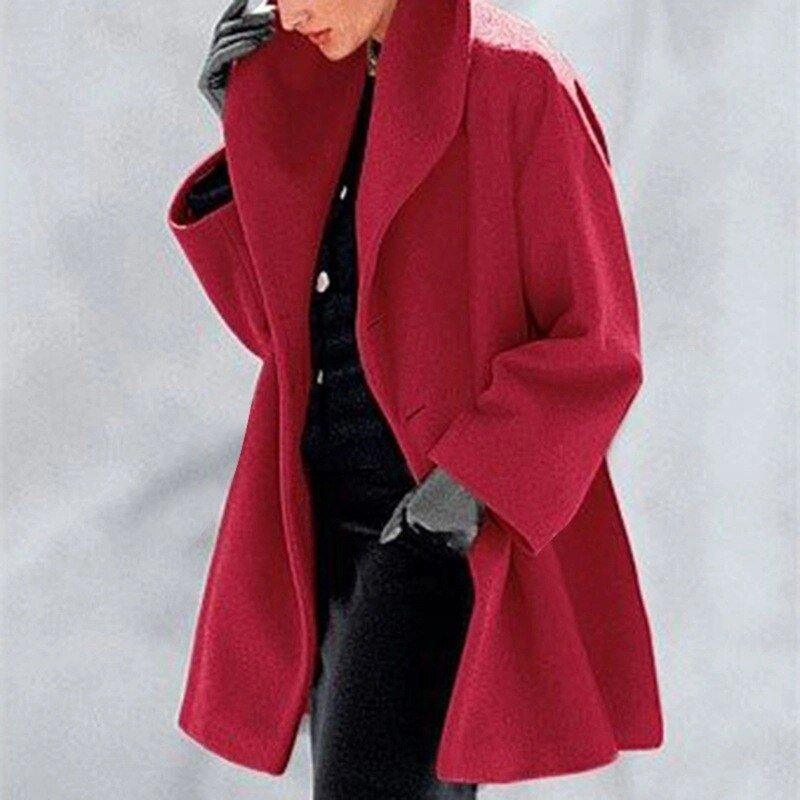 Nidia Jacket - Elegante Wolljacke mit breitem Kragen für Frauen