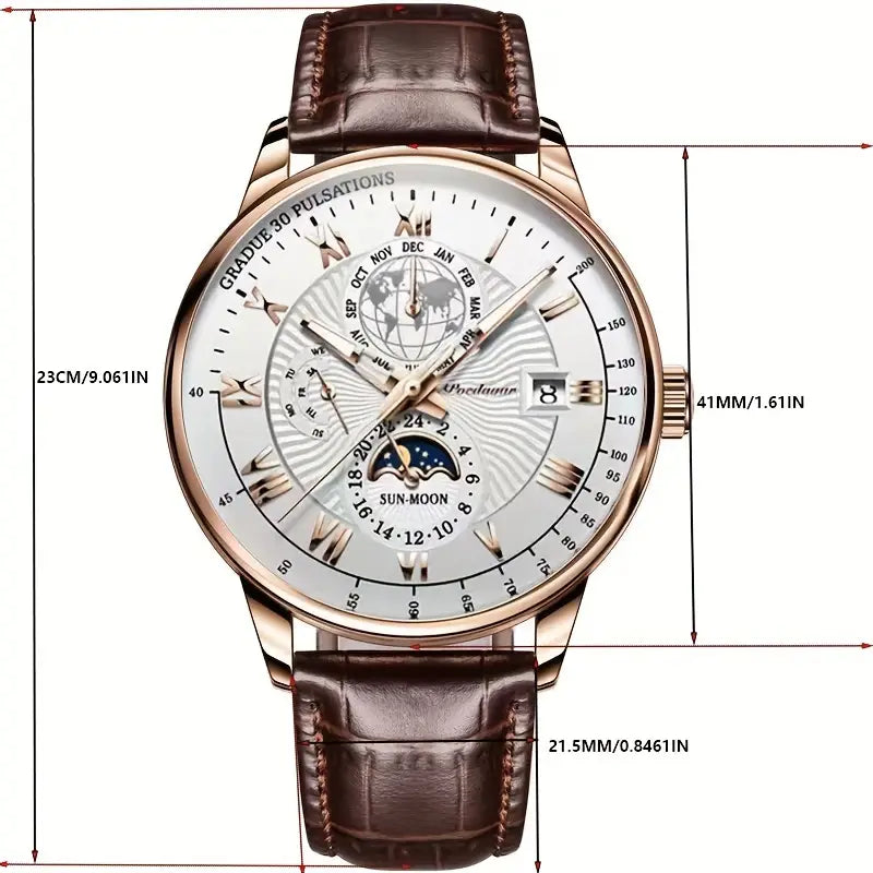 PhaseClock Green – Mechanische Luxusuhr mit Mondphasenanzeige