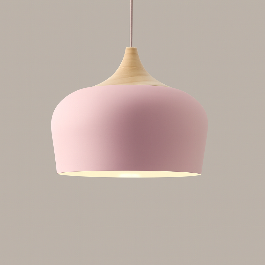 Nordylight – Pendelampe Pastel Metal & Træ – Justerbar Retro Design