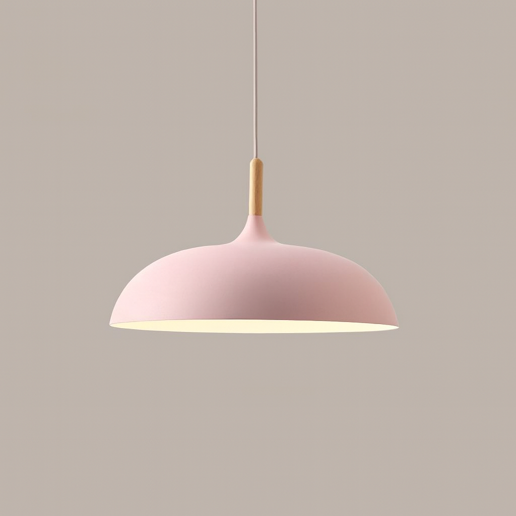 Nordylight – Pendelampe Pastel Metal & Træ – Justerbar Retro Design
