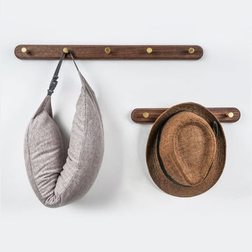 LignaHook – Holz-Wandgarderobe mit Messinghaken – Moderne Wohnaufbewahrung