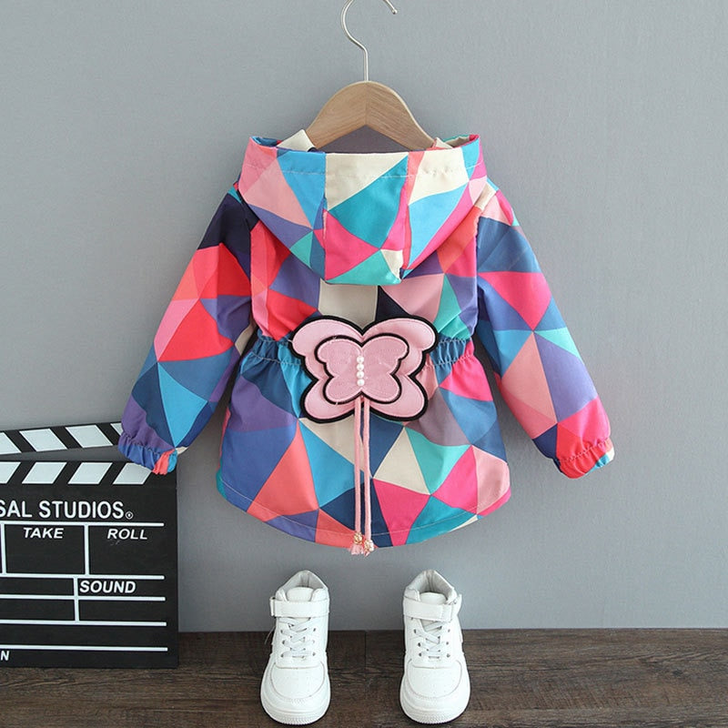 Impermeabile alla moda con farfalle per ragazze - ButterflySplash