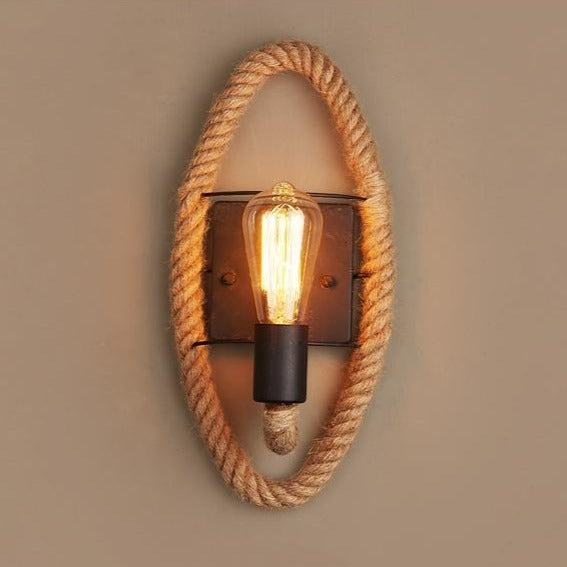 RusticRope – Vintage Seil-Wandleuchte – Industrielles Eisen Retro-Beleuchtung