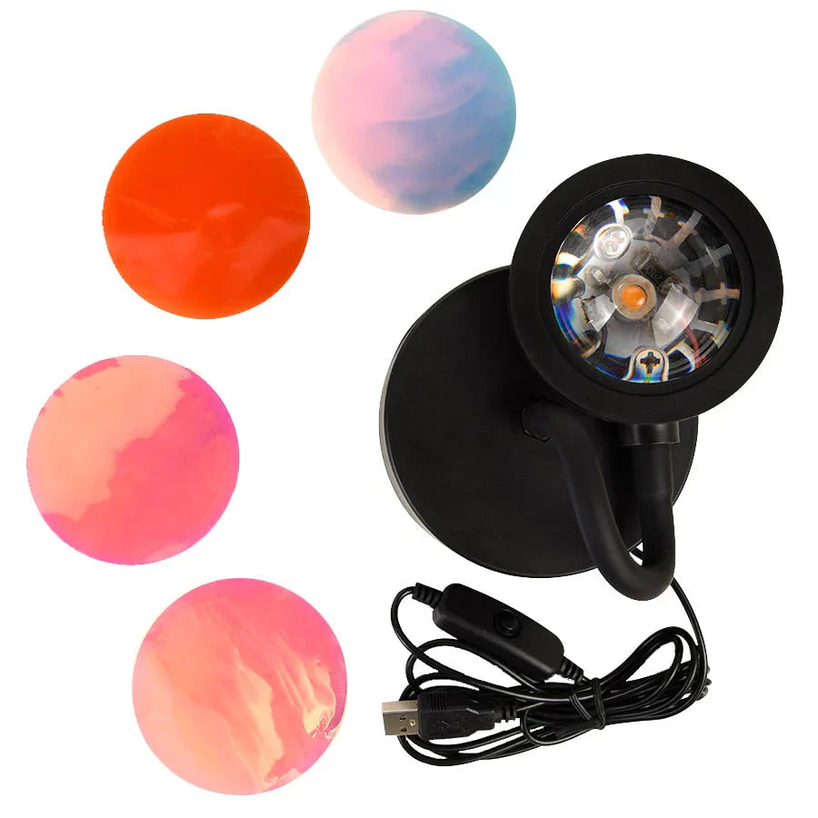 Sonnenuntergangslampe mit 4 Farben - GlowSphere | Stimmungsvolle Beleuchtung für jeden Raum